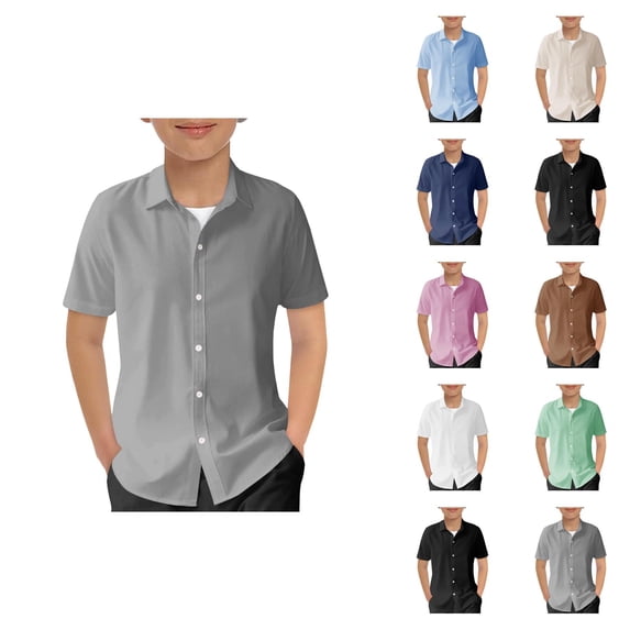 Boys Shirt Button Down Shirts Short Sleeve Gradient Shirt Kids Summer Casual Beach Shirts for Boys and Girls Apparel