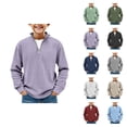 thumbnail image 1 of Boys Shirt Long Sleeve Corduroy Shirts Quarter Zip Pullover Sweater Collared Tops Fall Ribbed Sweatshirts for Kids, 1 of 7
