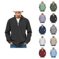 thumbnail image 1 of Boys Shirt Long Sleeve Corduroy Shirts Quarter Zip Pullover Sweater Collared Tops Fall Ribbed Sweatshirts for Kids, 1 of 7