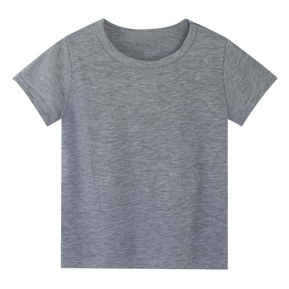Shirts for Girls Short Sleeve Crewneck Basic Tees Grey T Shirts Girls Athletic Shirts for Girls 6-7 Years
