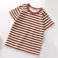 thumbnail image 1 of Boys Shirt Size 10-12Y Kids Striped Short Sleeve Crewneck Tee Soft Stretchy Summer Base Layer Top Boy Clothes, 1 of 2