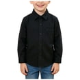 thumbnail image 1 of Boys Shirt for Toddler Button-Down Dress Shirts for Beach Wedding Kids Casual Long Sleeve Tops with Pocket School Uniform, 1 of 5