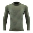 thumbnail image 1 of Boys Shirts - Boys Athletic Shirt High Neck Long Sleeve Compression Top Stretch Workout Tee Breathable Running Shirt for Training & Sports Activities - Shirts for Boys,Color:Green1,Size:9-10 Years, 1 of 6