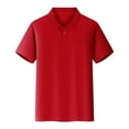 thumbnail image 1 of Boys Shirts - Boys Girls Short Sleeve Pocket Shirt Button Down Casual Top Skin-Friendly Soft Fabric Practical Childrens Shirt - Shirts for Boys,Color:Red,Size:XL/130, 1 of 2