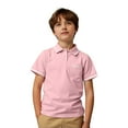 thumbnail image 1 of Boys Shirts - Boys Girls Striped T-Shirt with Pocket Short Sleeve Casual Top Summer Striped Tee Fun Practical Design School Outdoor Play Shirt - Shirts for Boys,Color:Pink,Size:13-14 Years, 1 of 3
