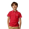 thumbnail image 1 of Boys Shirts - Boys Girls Striped T-Shirt with Pocket Short Sleeve Casual Top Summer Striped Tee Fun Practical Design School Outdoor Play Shirt - Shirts for Boys,Color:Red,Size:7-8 Years, 1 of 3