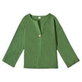 thumbnail image 1 of Boys Shirts, Boys Linen Short Sleeve Shirt Comfortable Breathable Kids Top Casual Plain Tee For Spring And Autumn Seasons, Boys Clothes(Green,8-10 Years), 1 of 7
