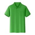 thumbnail image 1 of Boys Shirts - Boys Pocket Shirt Short Sleeve Solid Color Top Comfortable Casual Wear Soft Tee for Play & Daily Activities - Shirts for Boys,Color:Green,Size:7-8 Years, 1 of 2