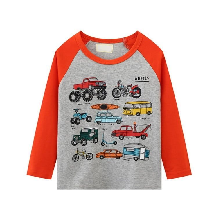 Boys Shirts Children's Excavator Printed Long Sleeve Base