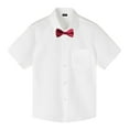 thumbnail image 1 of Boys Shirts Children's Short Sleeved Summer White Lapel Shirt Kids Pure White T Shirt Summer Tops C 3 Years-4 Years, 1 of 3