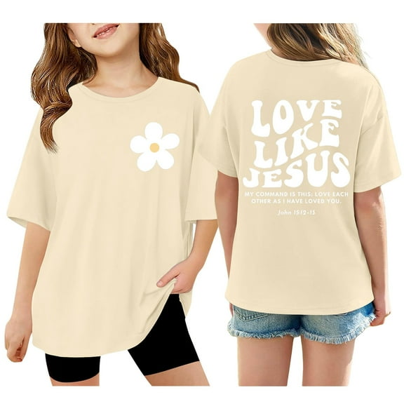 Boys T Shirts Graphic Short Sleeve T Shirts Crewneck Pullover Tops Child Boys Beige Tshirt Girls Shirts Size 5-6 Years