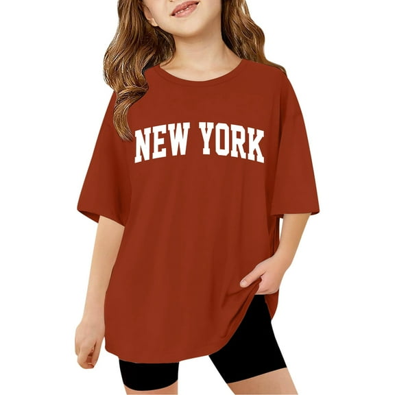 Boys Shirts Graphic T Shirt Short Sleeve Crewneck Undershirts Child Boys Red Shirts Girl Shirts Size 7-8 Years