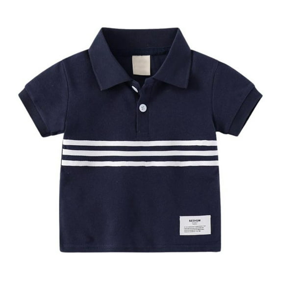 Boys Shirts Kids Boys Short Sleeve Loose Casual Shirt Button Closure Fashion Boys' Tops, Tees Navy 3 Years-4 Years