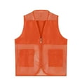 thumbnail image 1 of Boys Shirts - Kids Fishing Vest Mesh Breathable Photography Waistcoat Multi-Pocket Travel Jacket Lightweight Outdoor Gear for Hiking & Adventure Play - Shirts for Boys,Color:Orange,Size:8-9 Years, 1 of 3