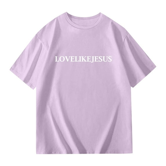Boys Shirts Kids Letter Printed Short Sleeve T Shirts Crewneck Undershirts Teen Boys Light Purple Tshirt Boy Shirts Size 13-14 Years