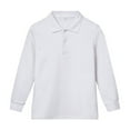 thumbnail image 1 of Boys Shirts Kids Long Sleeve Thicken Solid Button Closure Comfortable Soft Polo Shirt Boys' Tops White 14-15 Years, 1 of 2