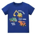 thumbnail image 1 of Boys Shirts Kids Toddler Boys Cartoon Excavator Digger Dinosaur Print Short Sleeved T Shirt Summer Causal Top Kids Shirts Blue 7 Years, 1 of 7
