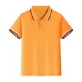 thumbnail image 1 of Boys Shirts Lightweight and Loose Fit School Uniform Collared Shirt Beach Holiday Clothes Orange XXL18, 1 of 2
