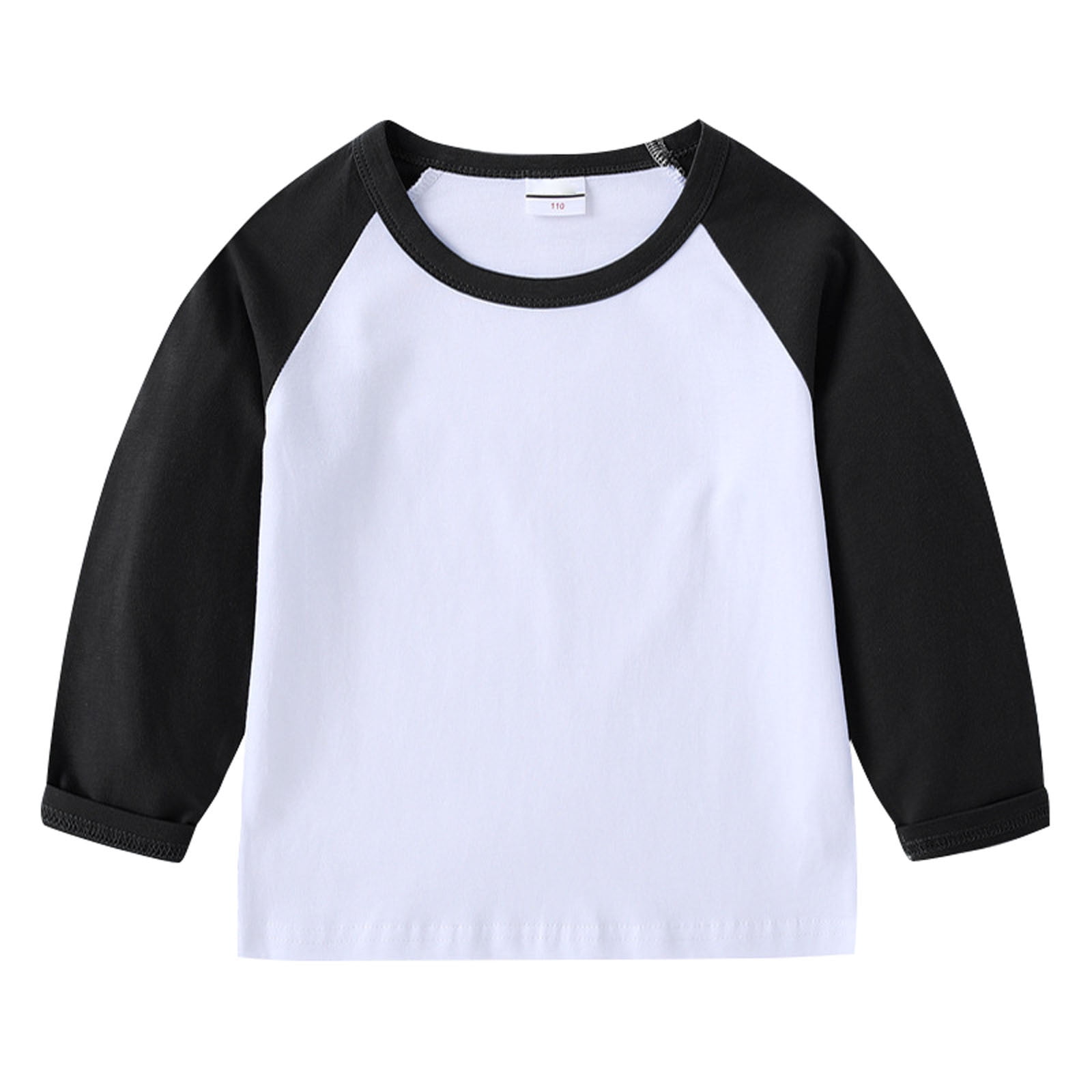 Boys Shirts Long Sleeve Fall Tee for Kid Pure Color ColorBlock Top