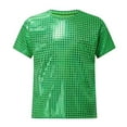 thumbnail image 1 of Boys Shirts School Uniform Shirts Boys Graphic T Shirt Square Sequins Checkered Shiny Short Sleeve Top For Casual Outdoor Sports Performance Outfit 2 19 Years, 1 of 4