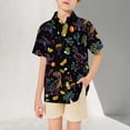 thumbnail image 1 of Boys Shirts Short Sleeve Lapel Collar Fashion Print Button Down Casual Kids Shirts Size 3-4Y, 1 of 7
