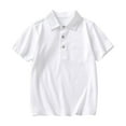 thumbnail image 1 of Boys Shirts Size 14-16 Summer Toddler Boys Girls Short Sleeve Solid T Shirt Tops Clothes White, 4-5 Years, 1 of 7