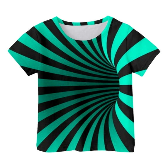 Boys Shirts Size 6 Fashion Cool 3D Graphic Short Sleeve T-Shirts Gift Trendy Kid Shirt Casual Crewneck Funny Printed Shirts Pullover Tops Daily Wear Z06-Mint Green 8-9 Years
