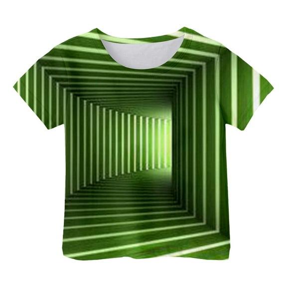 Boys Shirts Size 6 Fashion Cool 3D Graphic Short Sleeve T-Shirts Gift Trendy Kid Shirt Casual Crewneck Funny Printed Shirts Pullover Tops Daily Wear Z13-Green 10-11 Years