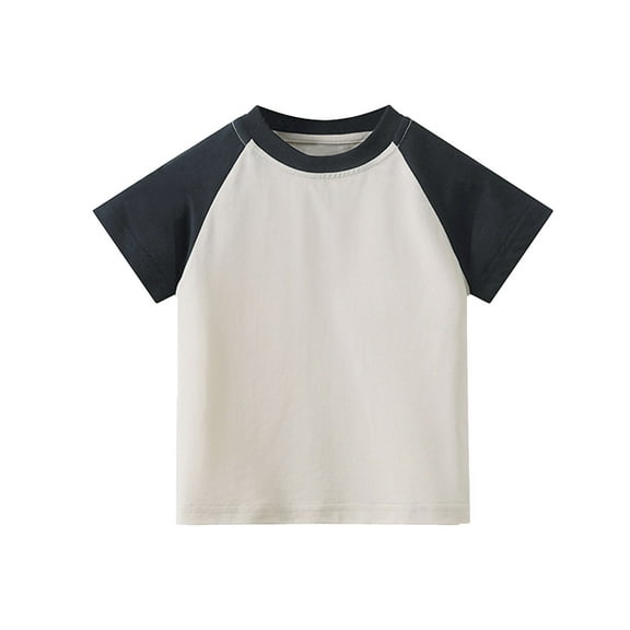 Boys Shirts Size 6 Summer Toddler Boys Girls Short Sleeve T Shirt Tops Clothes Beige, 3-4 Years