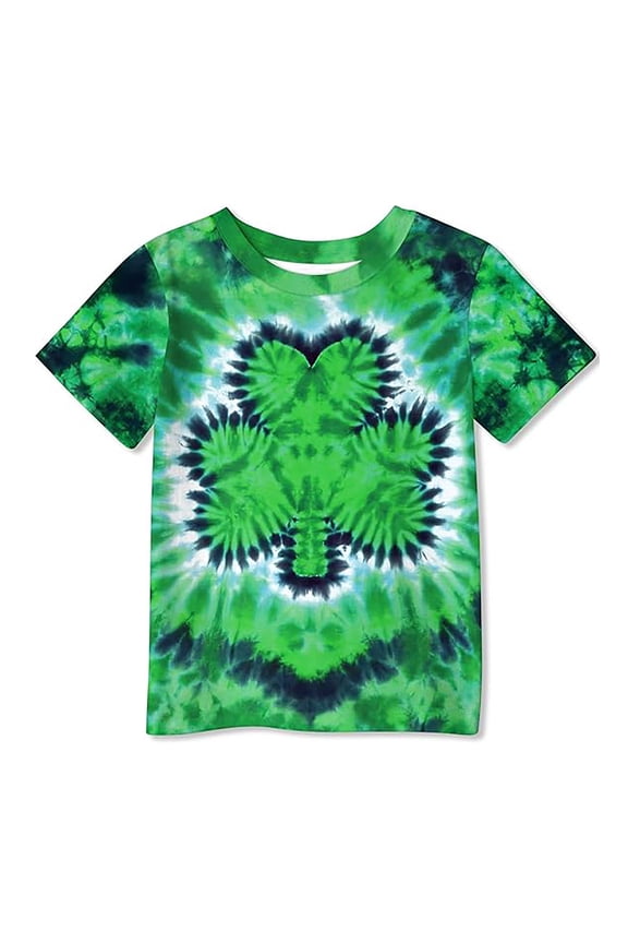 Boys Shirts St. Patrick'S Day Kids Short Sleeve Crew Neck Shamrock Print Tee Casual T Shirt Top For Children Green 5 Years-6 Years