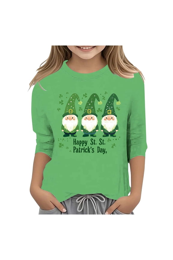 Boys Shirts St Patricks Day Themed T Shirt Boys Long Sleeve Shirts Size 10-12 Green Irish Pullover Soft Breathable Shirt Boys White T Shirt St Patricks Day Outfit