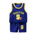thumbnail image 1 of Boys Shirts Summer Casual Sports Quick Dry Sleeveless Basketball Letter Print Vest Top Shorts Boys' Tops Blue 2-3 Years, 1 of 7