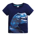 thumbnail image 1 of Boys Shirts Summer Toddler Kids Short Sleeve Cartoon Dinosaur Prints T Shirt Boys Tshirts Navy 2 Year-3 Year, 1 of 7