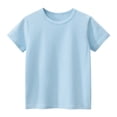 thumbnail image 1 of Boys Shirts Summer Toddler Kids Short Sleeve Simple Solid Color Casual Tshirts Clothes Shirts For Boys Blue 2 Years-3 Years, 1 of 5