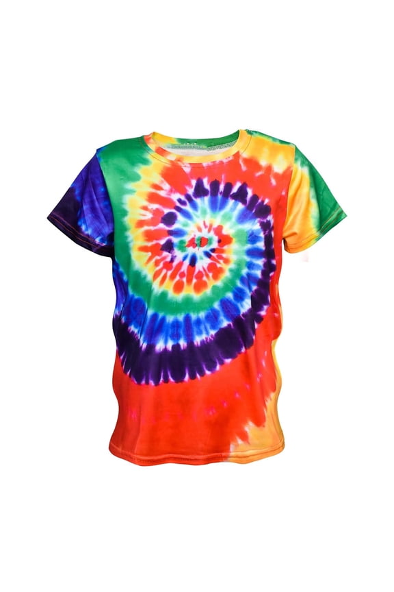 Boys Shirts Tie Dye Print T Shirt Colorful Graphic Crewneck Tee for Kids Casual Short Sleeve Shirt Multicolour 13 Years