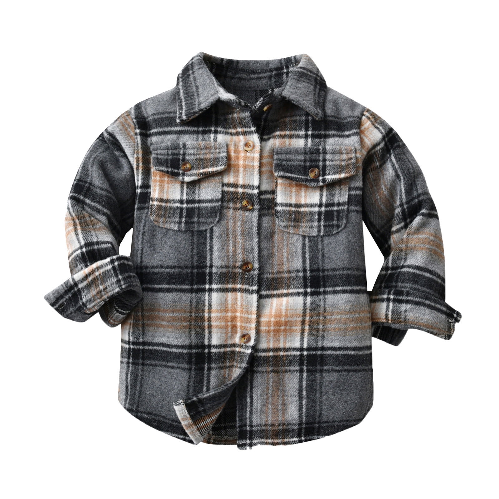Baby Boy Cotton Thick Stuff Shirt For Pre Winter Leafs Style In White