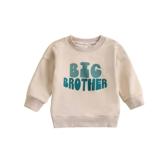 Boys Shirts Toddler Baby Girls Long Sleeve Letter Prints Tees Shirt Kids Clothes Shirts For Boys Beige 12 Months-18 Months