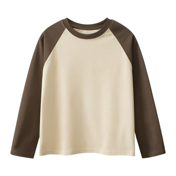 oqasdz Boys Shirts Toddler Baby Kids Spring Autumn Children Long Sleeve T Shirt Round Neck Solid Color Shirt Tops Size 13 Y-15 Y