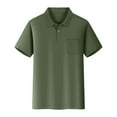 thumbnail image 1 of Boys Shirts - Toddler Boys Girls Basic T-Shirt Soft Short Sleeve Tee Solid Color Summer Top Outdoor Casual Shirt - Shirts for Boys,Color:Army Green,Size:7-8 Years, 1 of 2