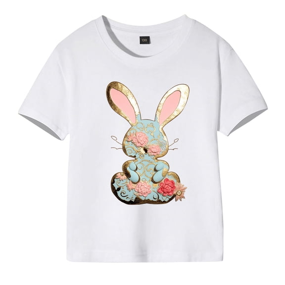 Boys Shirts Toddler Girls Boys Easter Summer Short Sleeve Letter Carton Prints T Shirt Tops Graphic Tee Pink 7 Years-8 Years