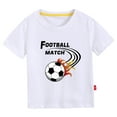 thumbnail image 1 of Boys Shirts Toddler Kids 3D Cartoon Football Prints Tops Summer Soft Short Sleeve T Shirt Graphic Tees White 5 Years-6 Years, 1 of 2