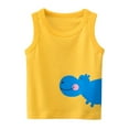 thumbnail image 1 of Boys Shirts Toddler Kids Cartoon Hippo Prints Tank Tops Sleeveless Crewneck Vest T Shirts Tops Graphic Tee Yellow 3 Years-4 Years, 1 of 2