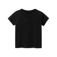 thumbnail image 1 of Boys Shirts Toddler Kids Short Sleeve Basic T Shirt Casual Summer Solid Color Tees Shirt Shirts For Boys Black 1 Years-2 Years, 1 of 3