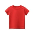 thumbnail image 1 of Boys Shirts Toddler Kids Short Sleeve Basic T Shirt Casual Summer Solid Color Tees Shirt Boys' Tops Red 2 Years-3 Years, 1 of 6