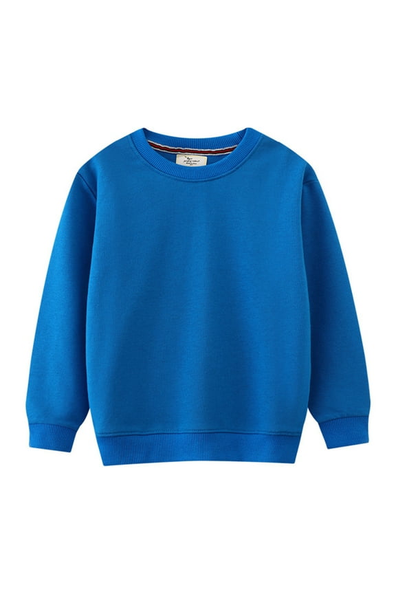 Boys Shirts - Toddler Long Sleeve Shirt Solid Color Fall Winter Top Warm Comfortable Kids Clothes Soft Casual Wear for Boys & Girls - Shirts for Boys,Color:Blue,Size:18-24 Months
