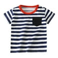 thumbnail image 1 of Boys Shirts Toddler Short Sleeve Cartoon Car Fish Prints Striped Outwear Tees Shirt Shirts For Boys Black 18 Months-24 Months, 1 of 4