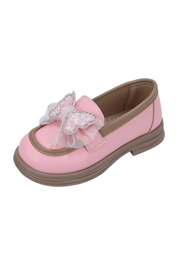 Boys Shoes Boy's Girl's Hook And Loop School Formal Casual Leather Dress Shoes Sneakers for Boys Pink 4.5 Years-5 Years