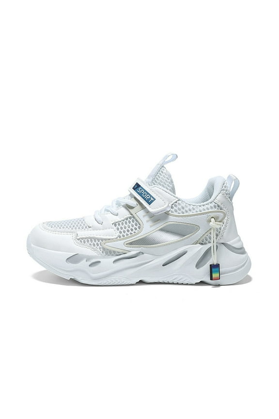 Toddler Shoes,Boys Hiking Shoes Kids Breathable Mesh Sneakers Lightweight Cushioned Midsole Trail Comfort Footwear for Age 5-12 Outdoor Picnics,Boys Sneakers,White,32