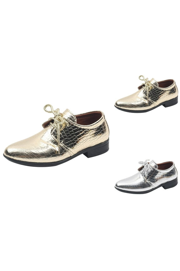 Boys Shoes Boys' Sneakers Boys Leather Shoes Four Seasons New Pattern Fashion Simple And Solid Color Comfortable Non Lace Up Pointed Toe Dance Performance Shoes