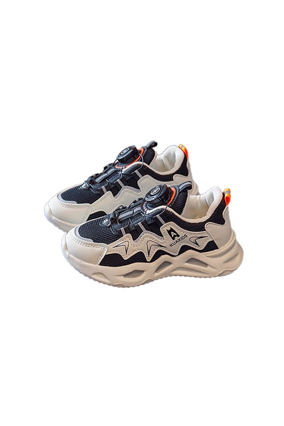 Boys Shoes,Dynamic Interactive Sports Sneakers For Boys With Rotating Button Technology And Adjustable Knob Features,Kids Shoes,Black,5.5-6 Years